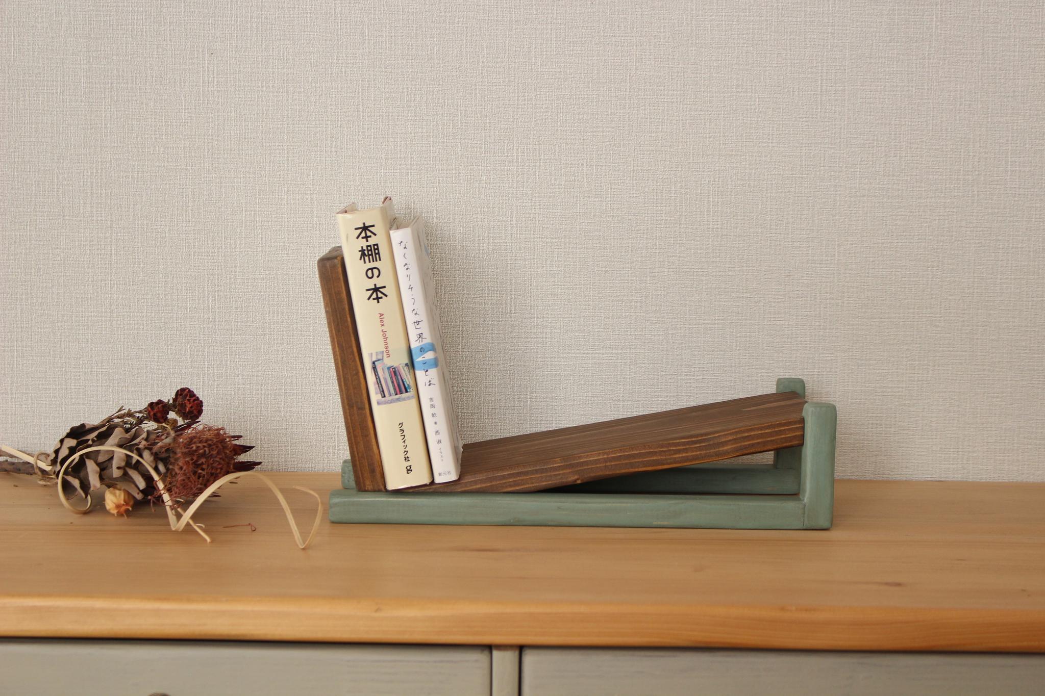 【新色】ブックスタンド(アンティークブルー)CDラック アンティーク調1枚目の画像