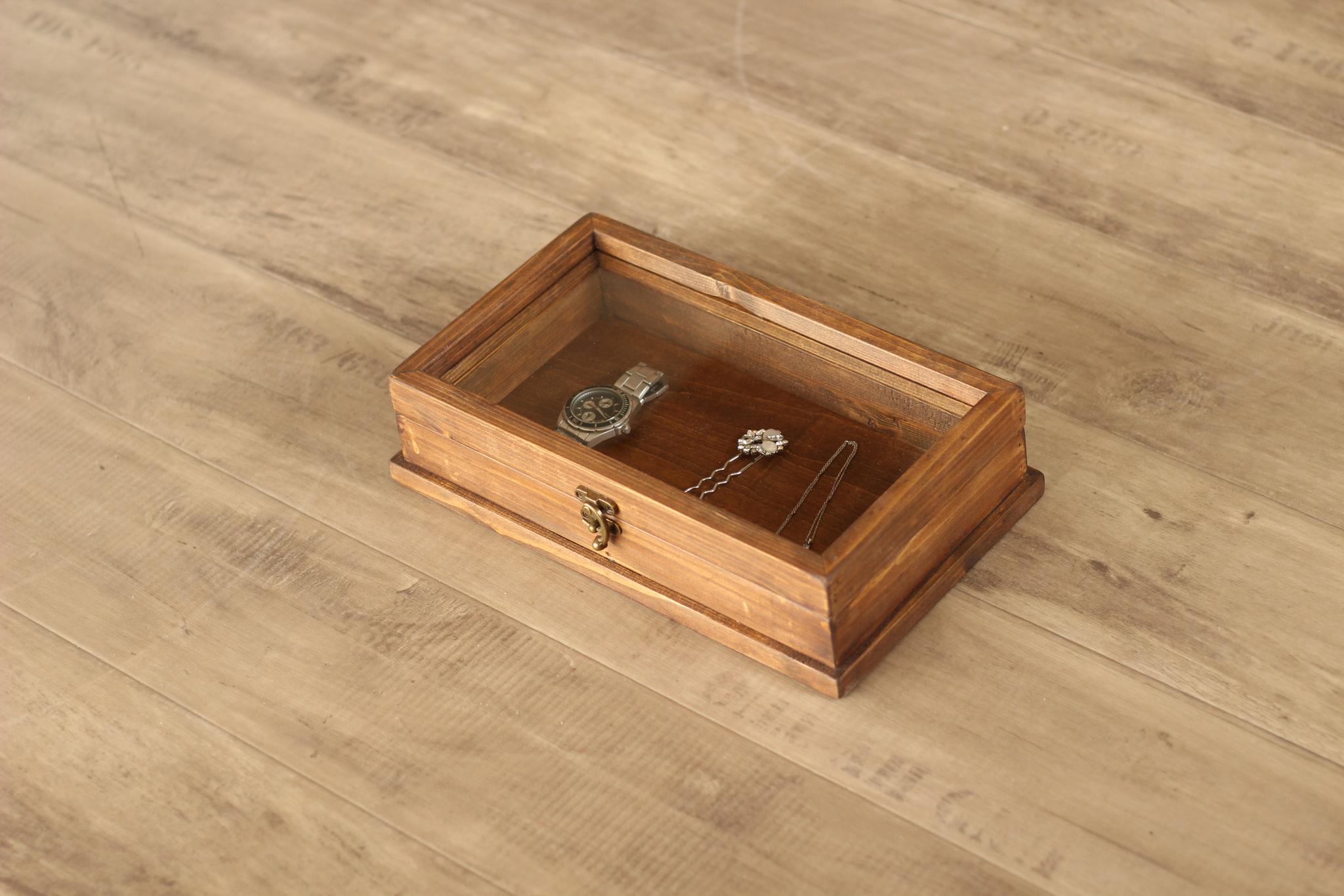 木製ショーケース(アンティークブラウン) コレクションケース1枚目の画像